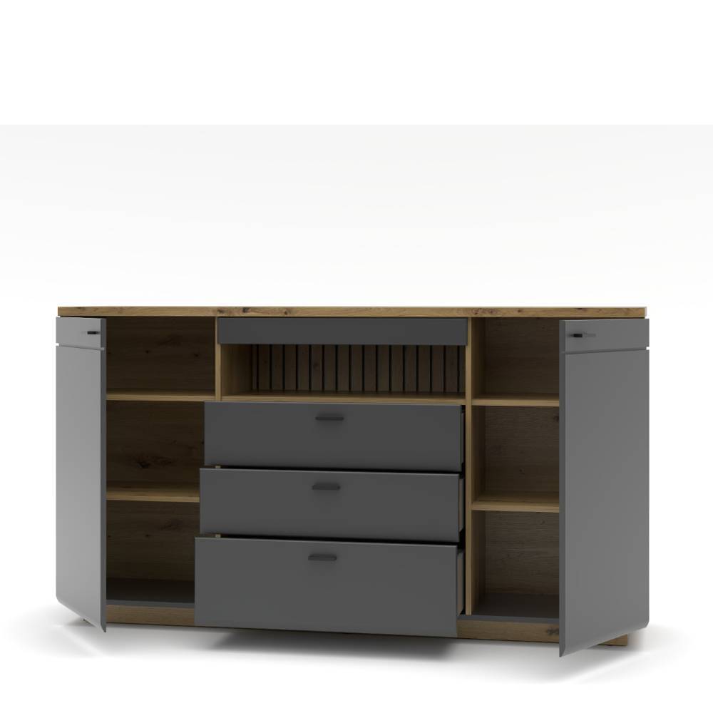 Sideboard in mattem Dunkelgrau - Azar