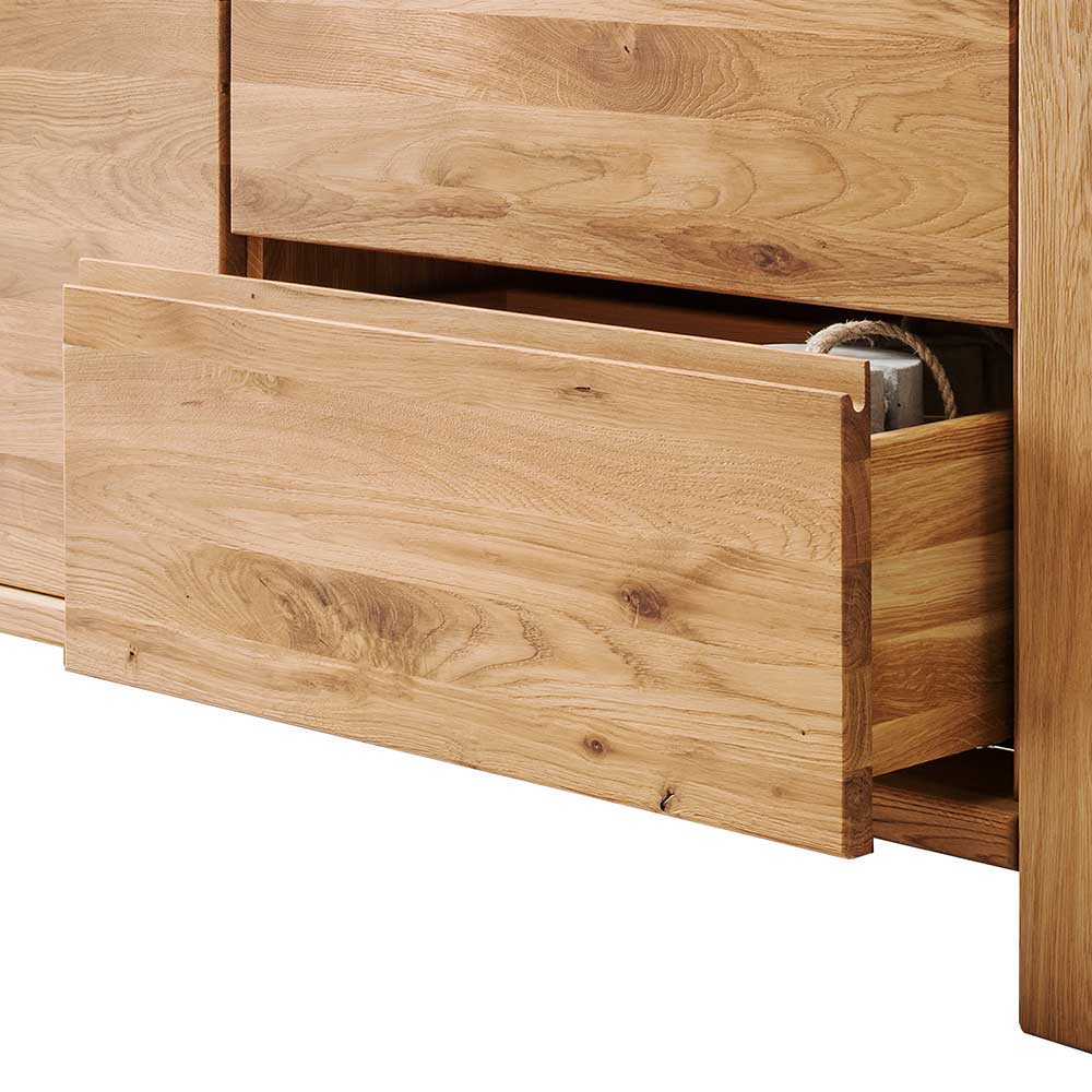 Wildeiche Massivholzkommode Yarisis modern