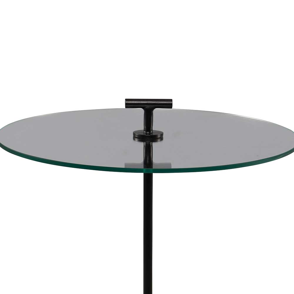 Glas-Beistelltisch mit Säulenfuß - Mezera