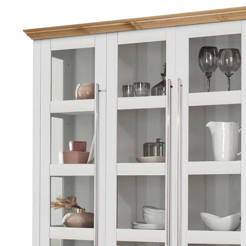 Vitrine aus Holz mit Metall Stangengriffen - Eyzaco