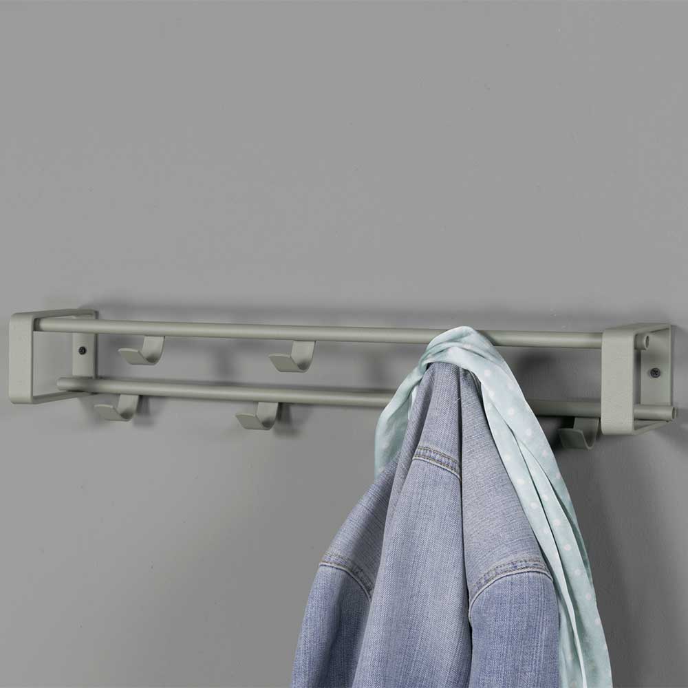 Stahl 7 Haken Garderobe in Graugrün - Azulon