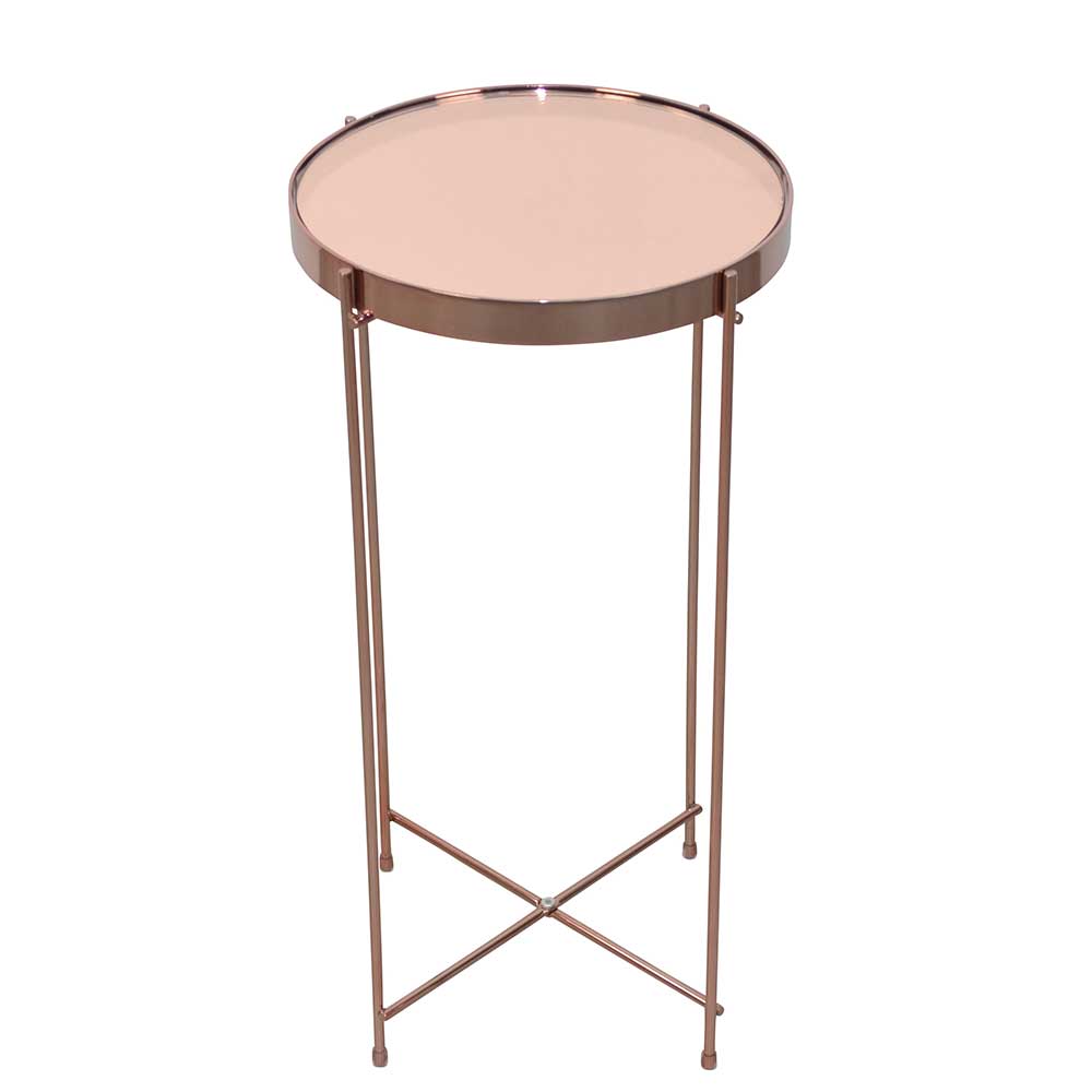 Runder Design Beistelltisch in Rosegold - Merka