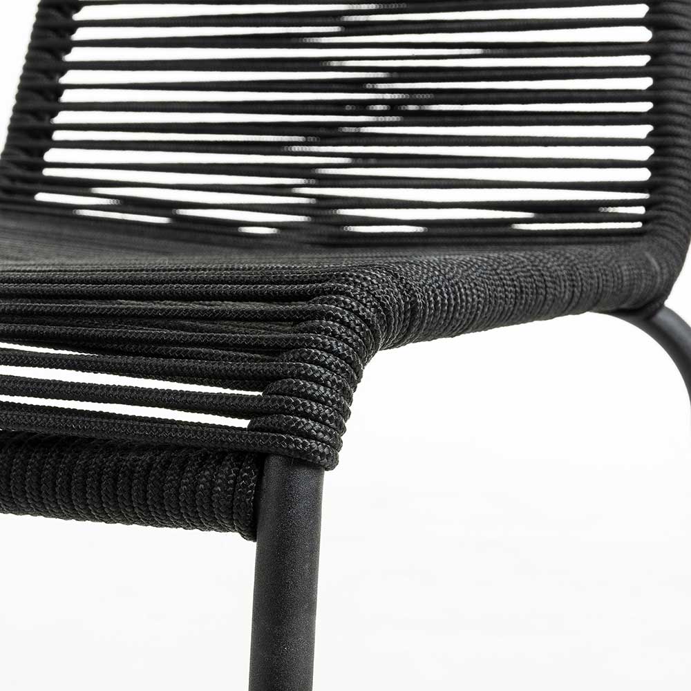 Designstuhl aus Kordel & Stahl - Loeesa (2er Set)