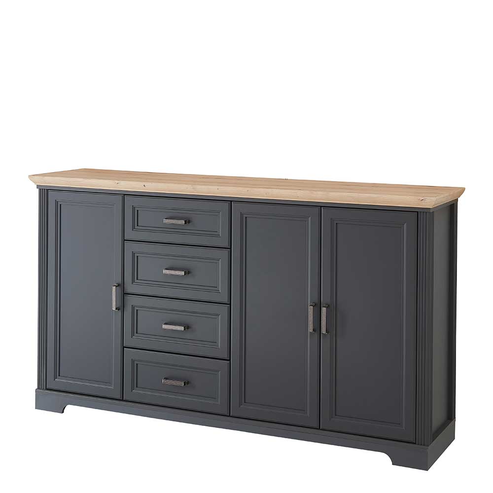 Hohes Sideboard in Dunkelgrau & Eiche - Joe