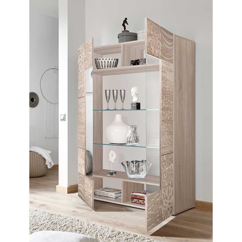 121x166x42 cm Vitrine mit Muster Print Front - Bielvas
