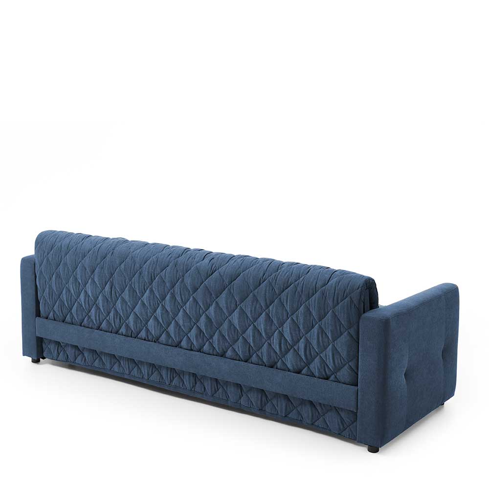 Blaue Bettcouch mit Taschenfederkern H2 - Vokoz