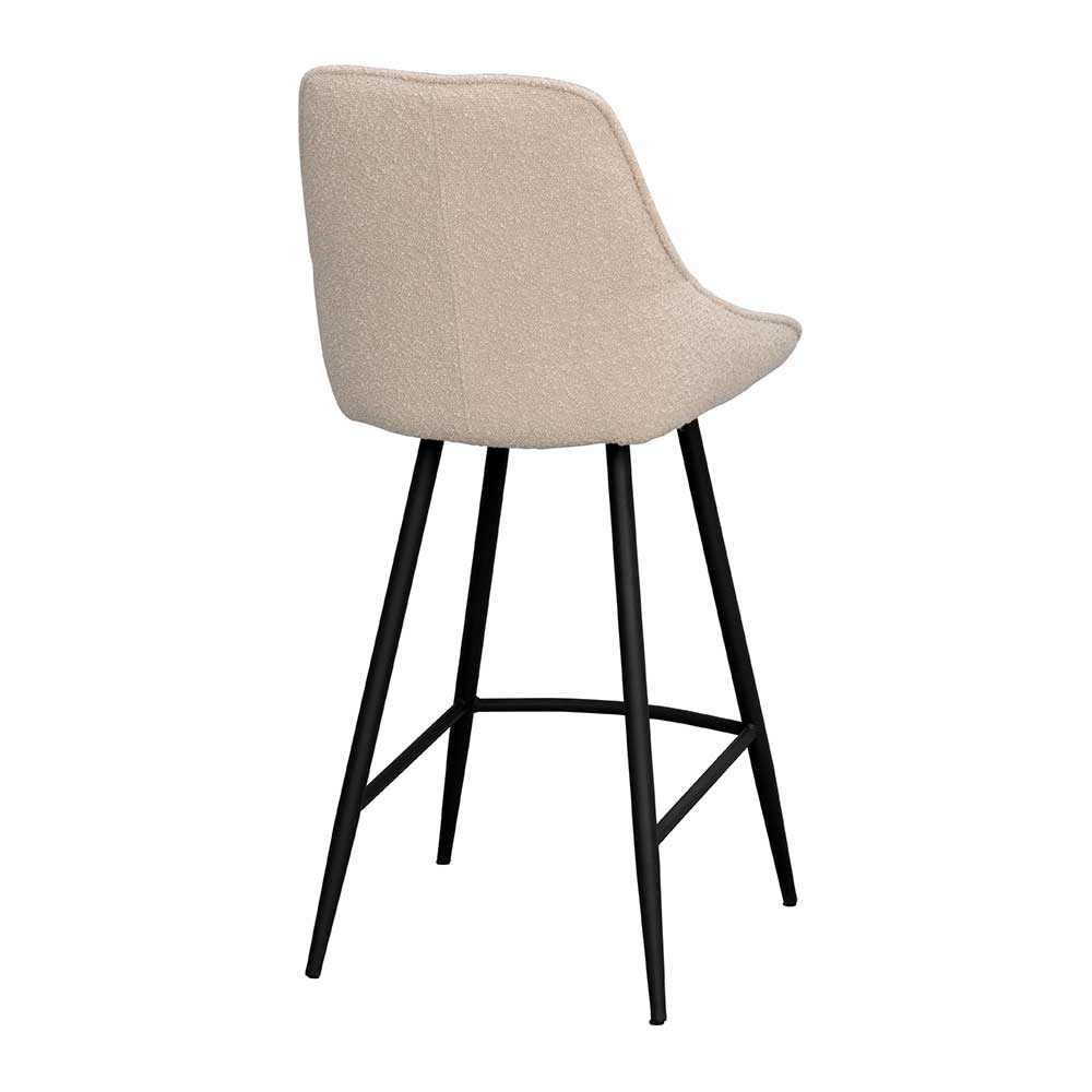 Moderne Boucle Barstühle in Beige - Alberta (2er Set)