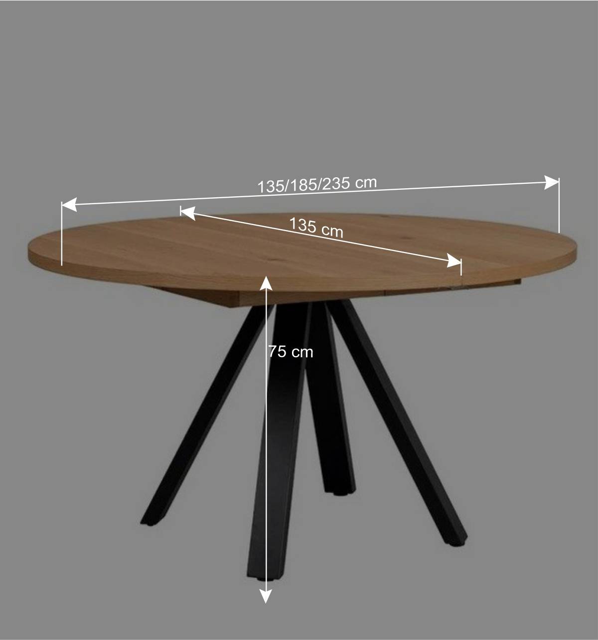 135 cm runder Esstisch in modernem Design - Mocima