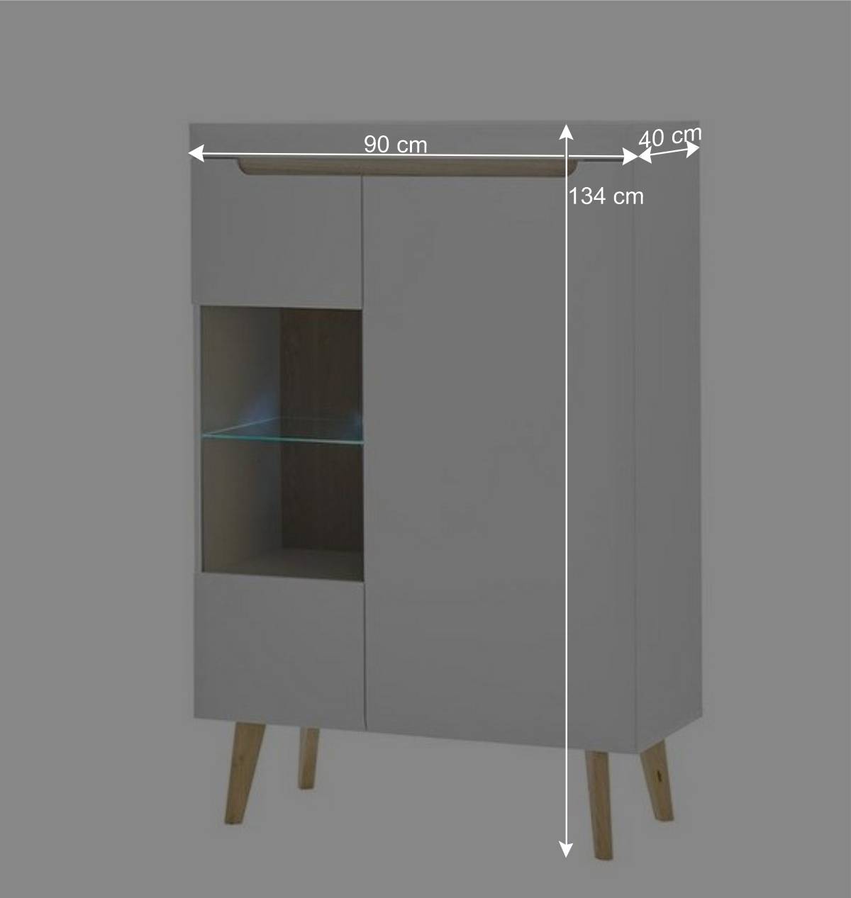 Wohnzimmer Schrankset im Skandi Design - Ginko (vierteilig)