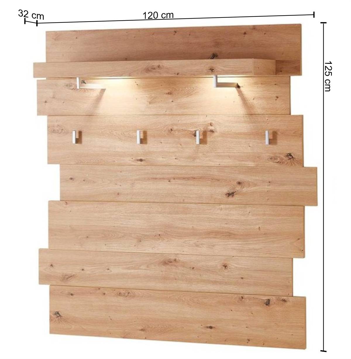 Garderobenpaneel in Holz Optik Wildeiche - Symbrosia