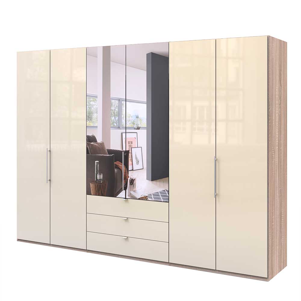 3m Kombi-Schlafzimmerschrank mit Spiegel - Rativian