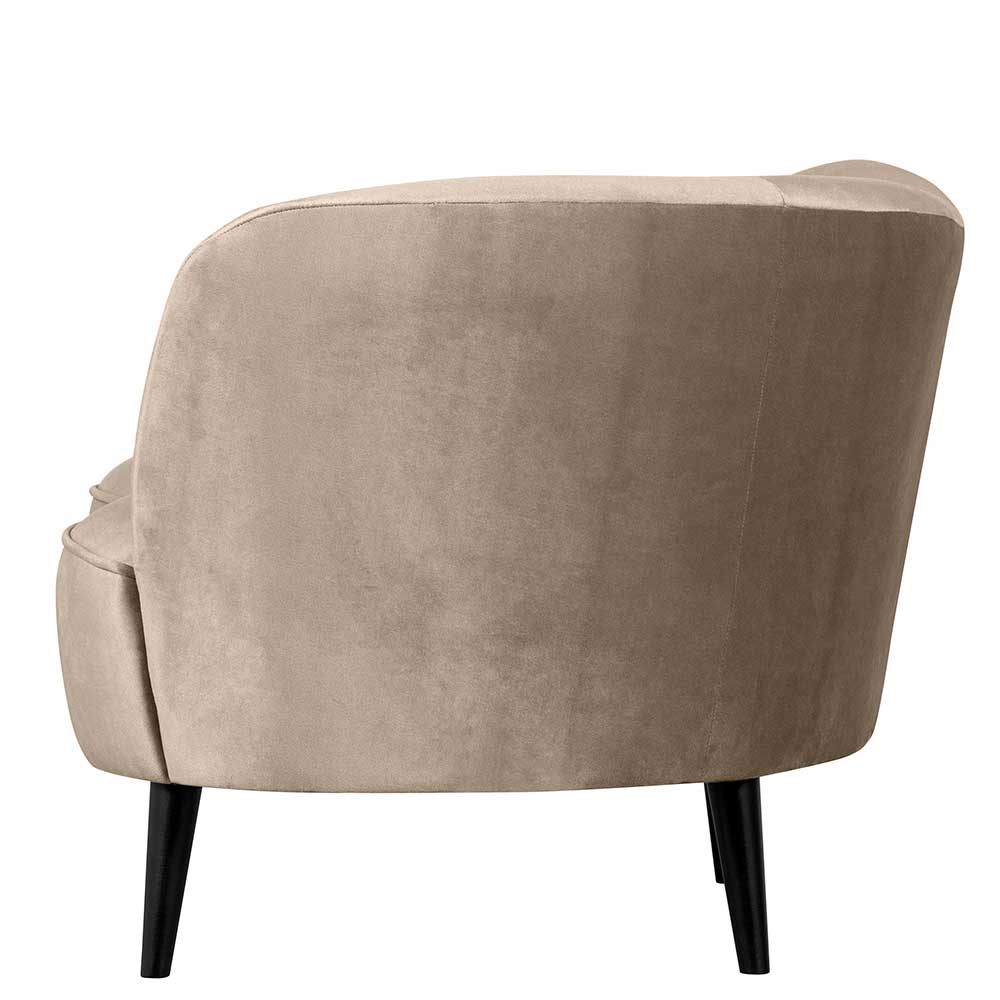 Design Sessel in Khaki Samtbezug - Griffina