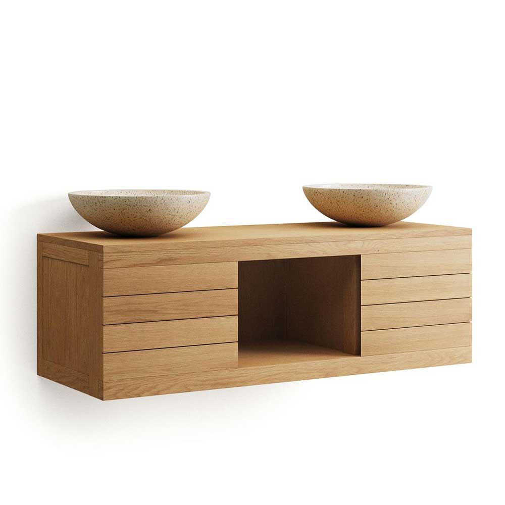 Waschtischkonsole aus Teak Massivholz - Later