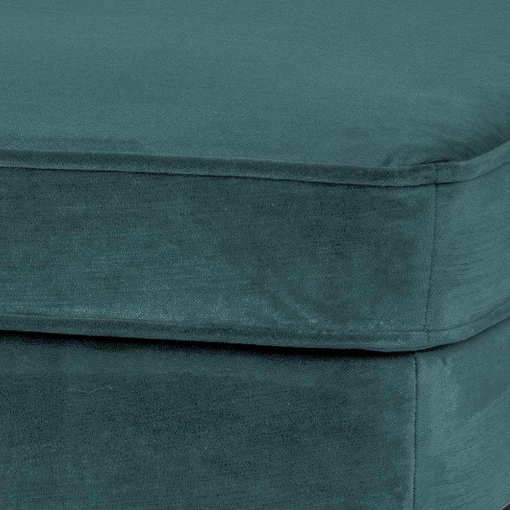 Polsterhocker in Petrol Blau & Schwarz - Surinam