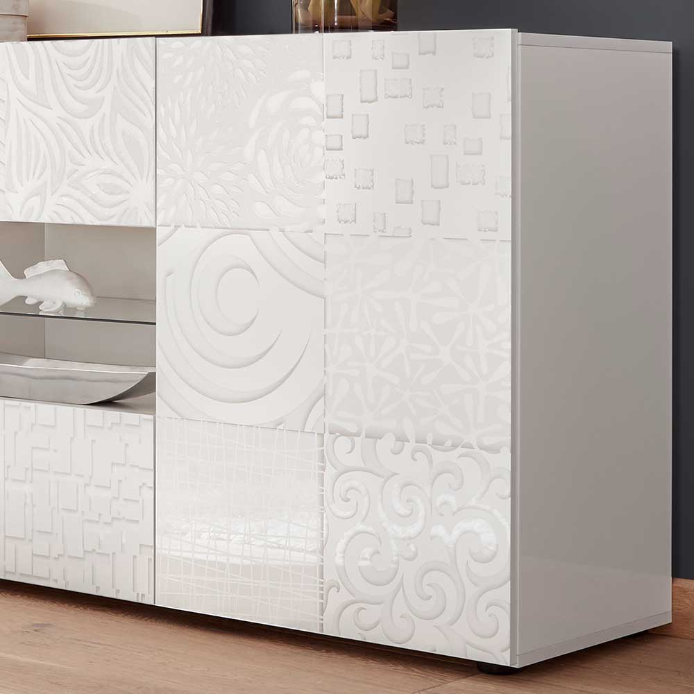 Hochglänzend lackiertes Sideboard in Weiß - Vascaub
