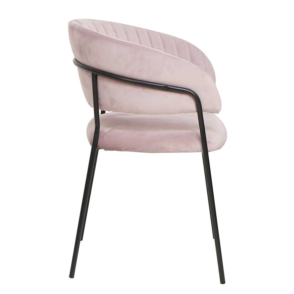 Polsterstuhl in Rosa & Schwarz - Cementa