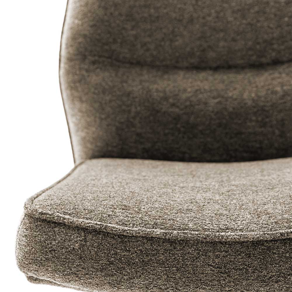 Chenille Polsterstuhl mit Taschenfederkern - Defano (2er Set)