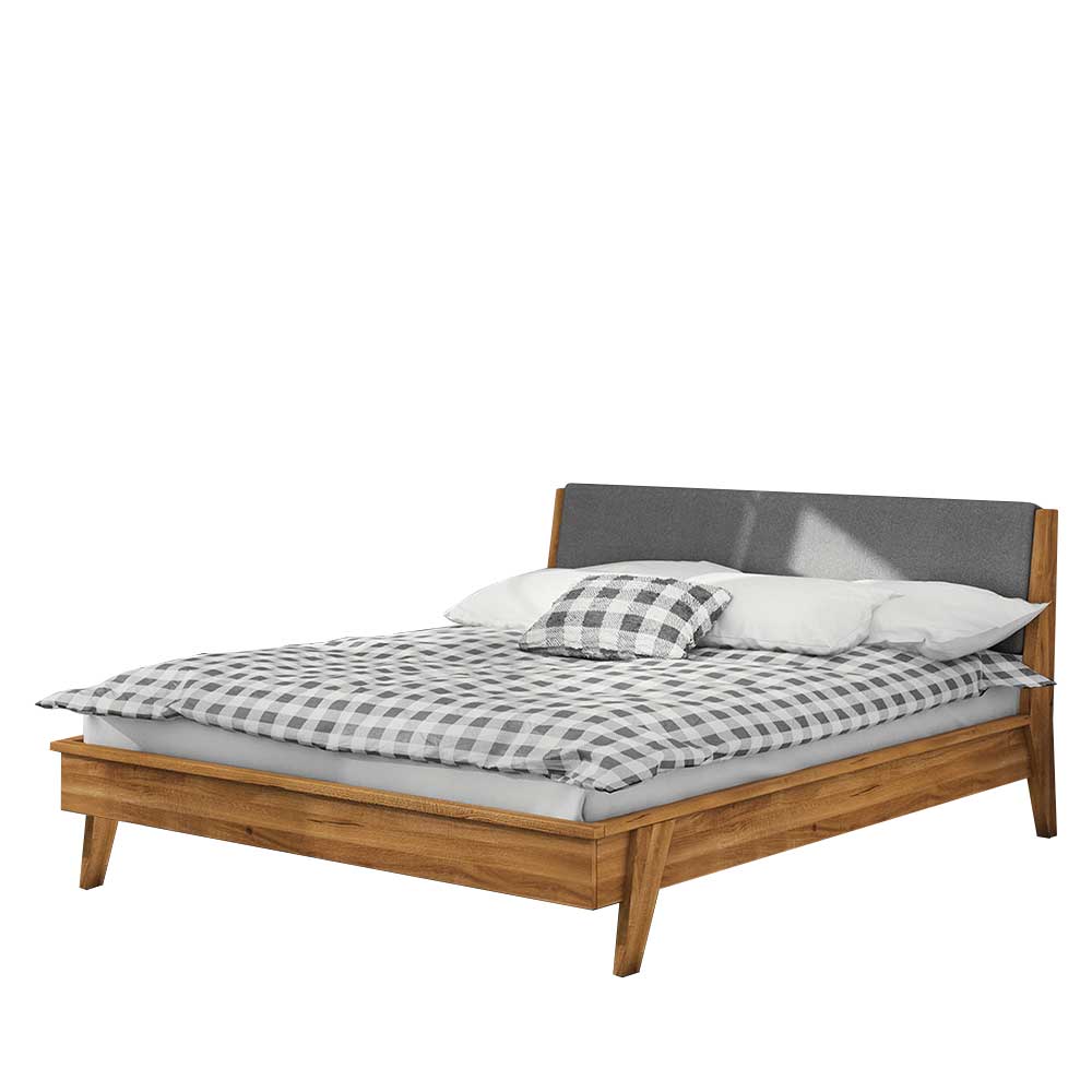 220cm langes Wildeiche Bett im Retrostil - Hardus
