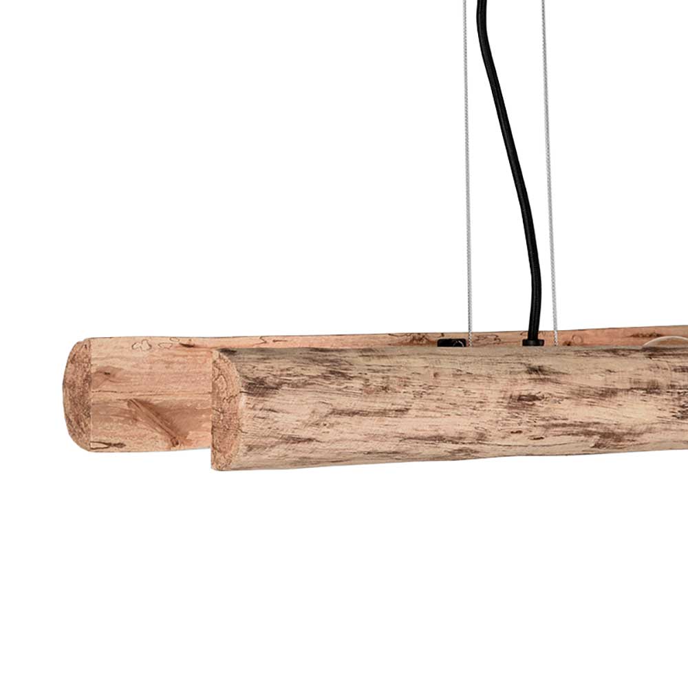 4-flammige Pendelleuchte aus Massivholz Natur - Tanky
