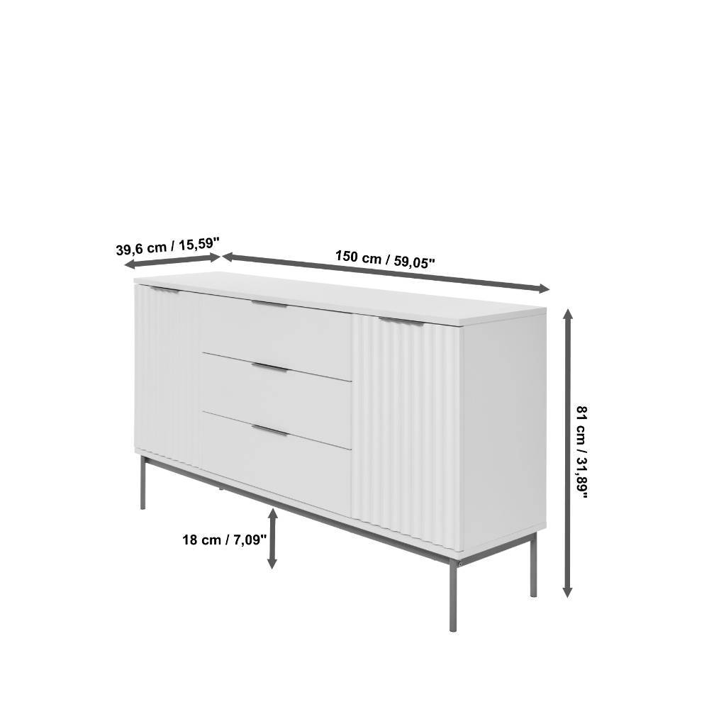 Design-Sideboard in Weiß und Gold - Varrion