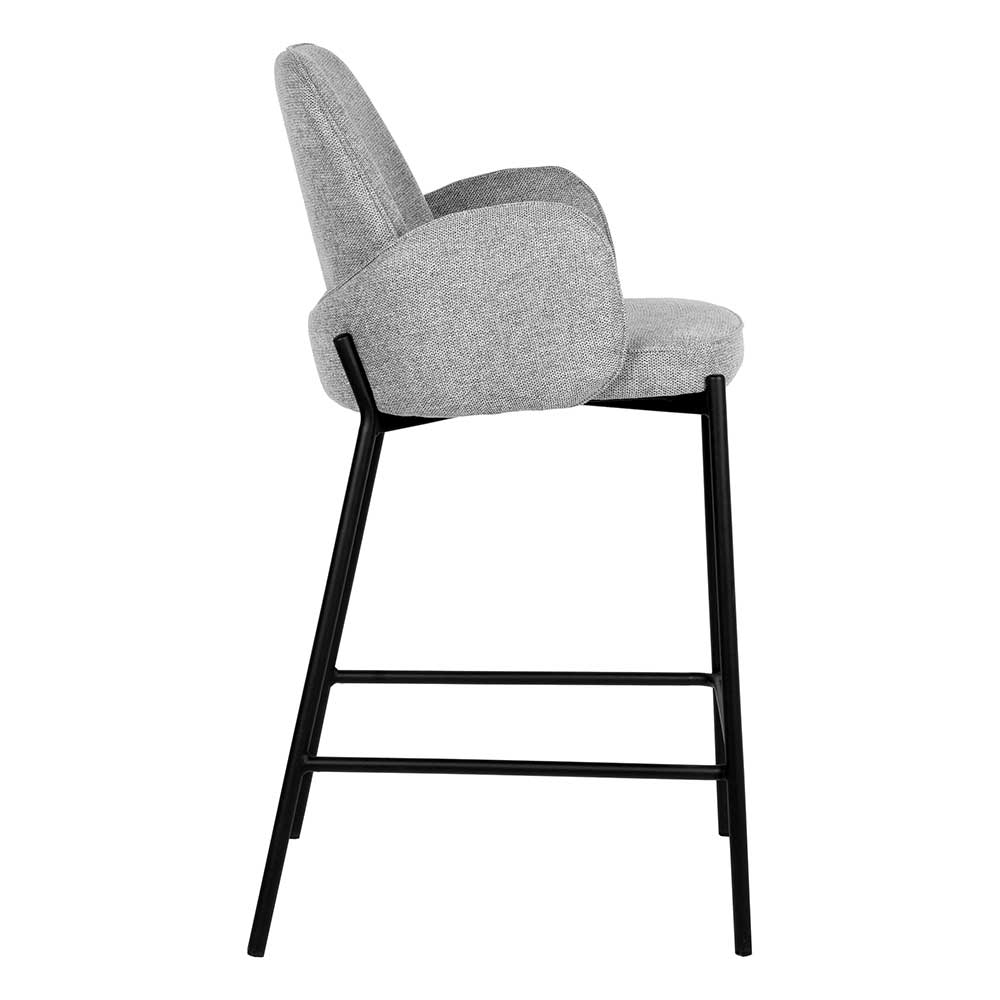 Barstuhl in Grau Strukturstoff - Laviette (2er Set)