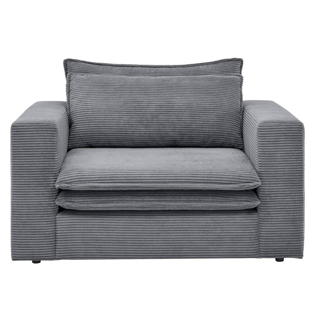 Big Sessel aus Cord in Anthrazit - Ruffos