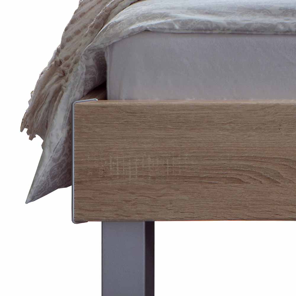 Niedriges Bett Hamburg in Eiche Sonoma Dekor