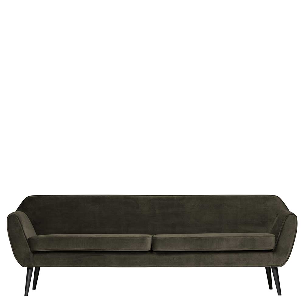 Viersitzer Retro Couch in Dunkelgrün - Eltusa