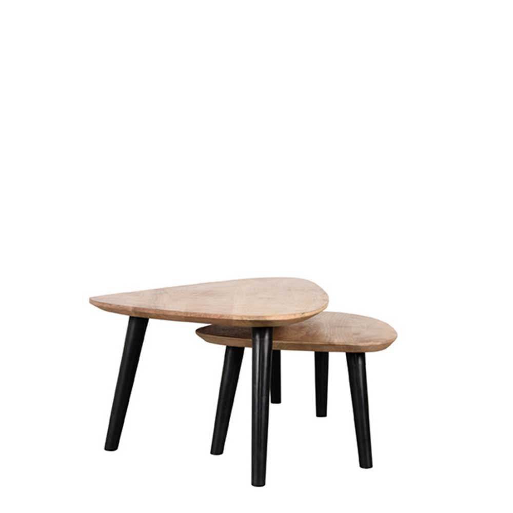 Retro Couchtisch Duo aus Mangoholz - Kopenhagen (zweiteilig)