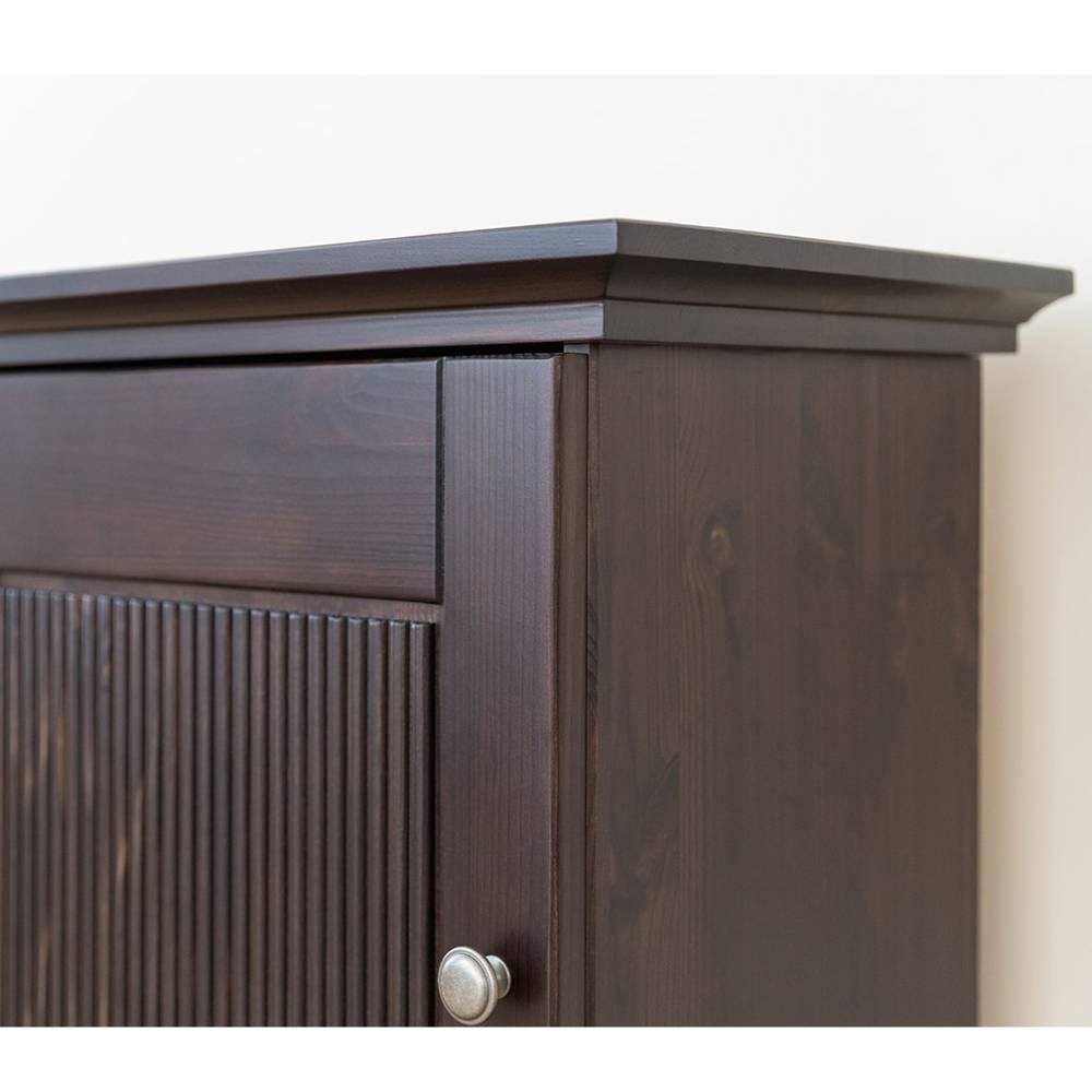 Modern Country Nachtschrank in Dunkelbraun - Nauizia