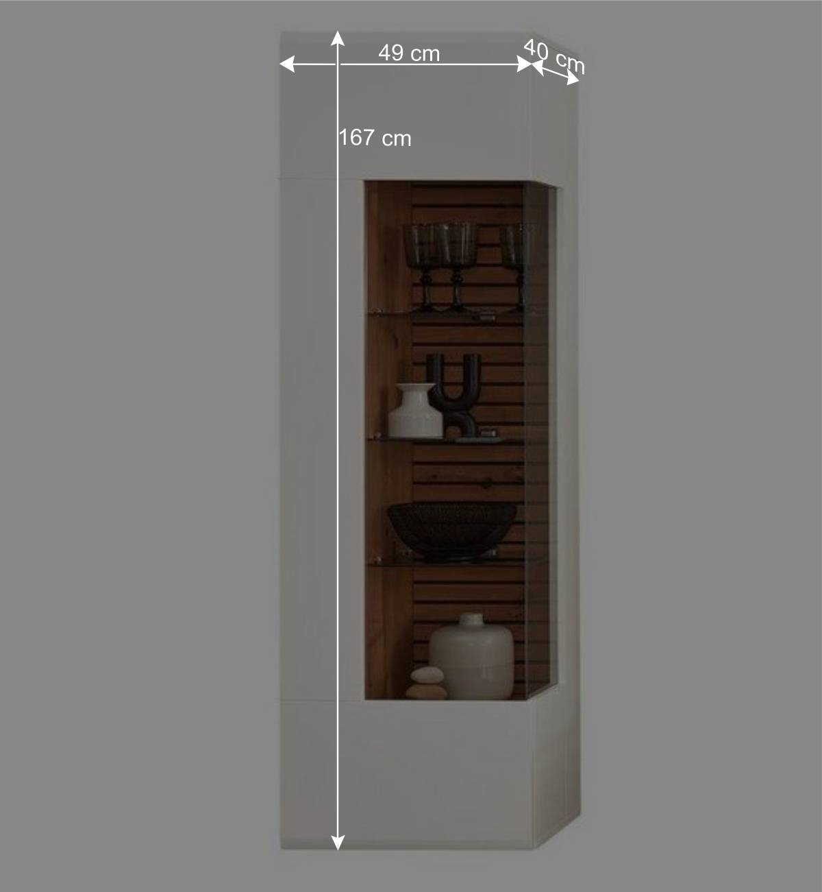Wohnzimmer Anbauwand in Weiß mit Wildeiche - Niam (dreiteilig)