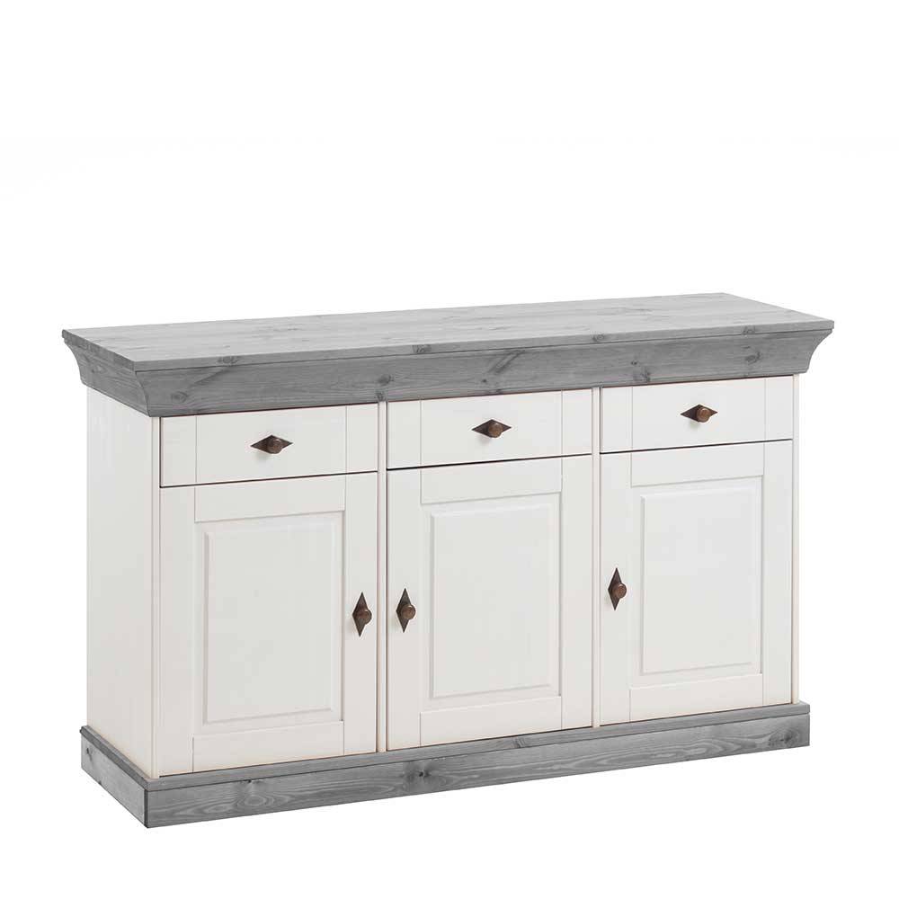 Sideboard Mirandesca in Weiß Grau