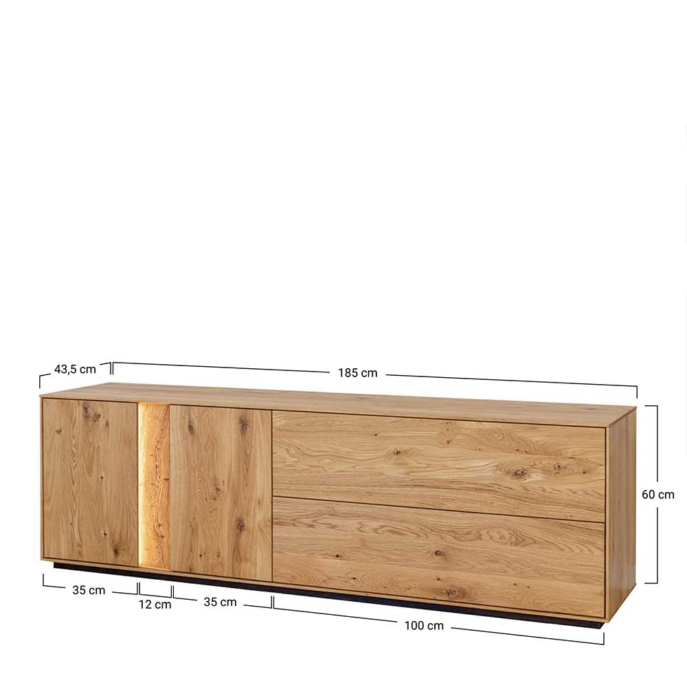 Massiver TV Unterschrank mit LED Licht - Cocondar