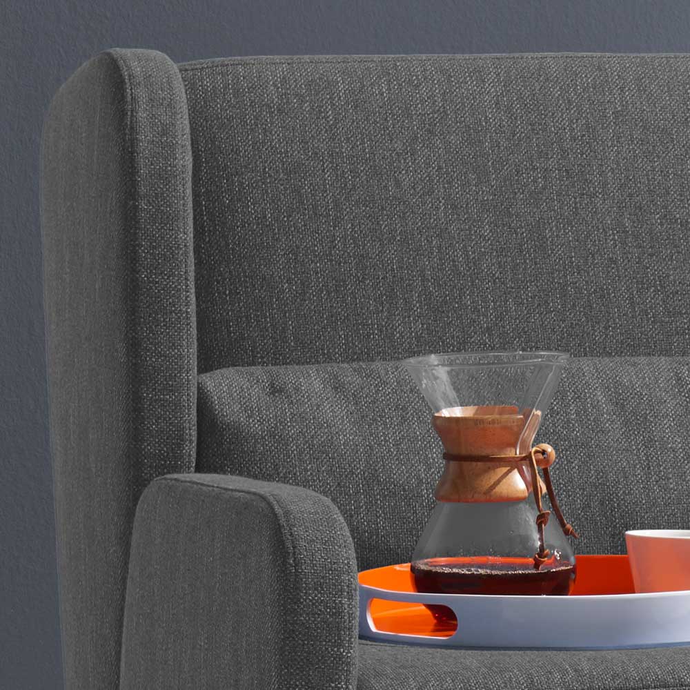 Dunkelgraue Schlafcouch als Längsschläfer - Osicria