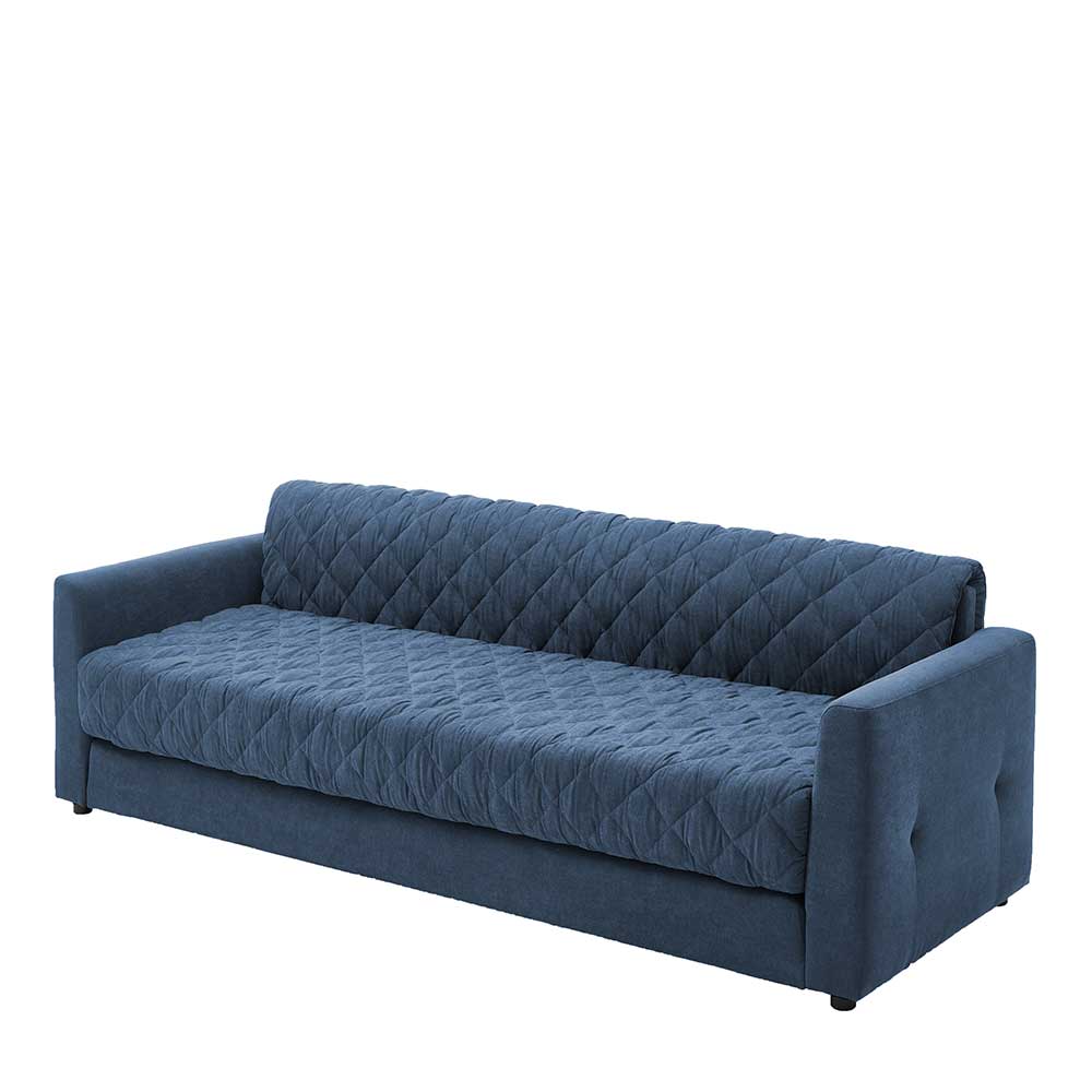 Blaue Bettcouch mit Taschenfederkern H2 - Vokoz