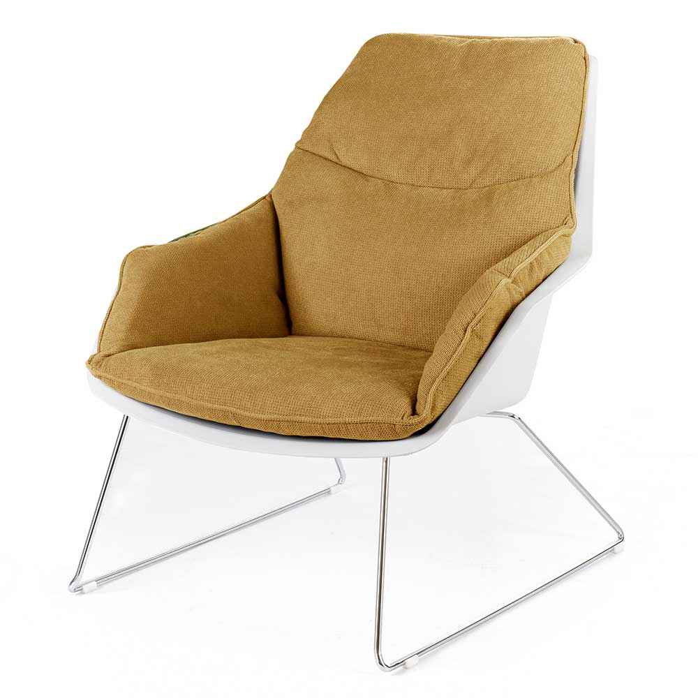 Designsessel in Gelb und Weiß - Navarra (2er Set)