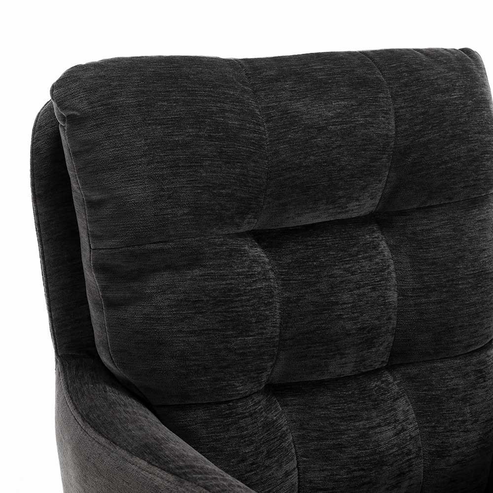Armlehnenstuhl in Anthrazit Chenille - Amstado (2er Set)