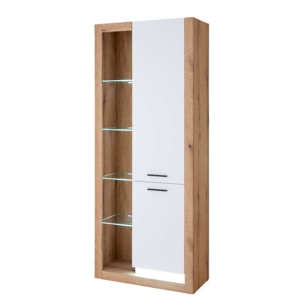 Design Wohnwand Set in Mattweiß - Adejano (dreiteilig)