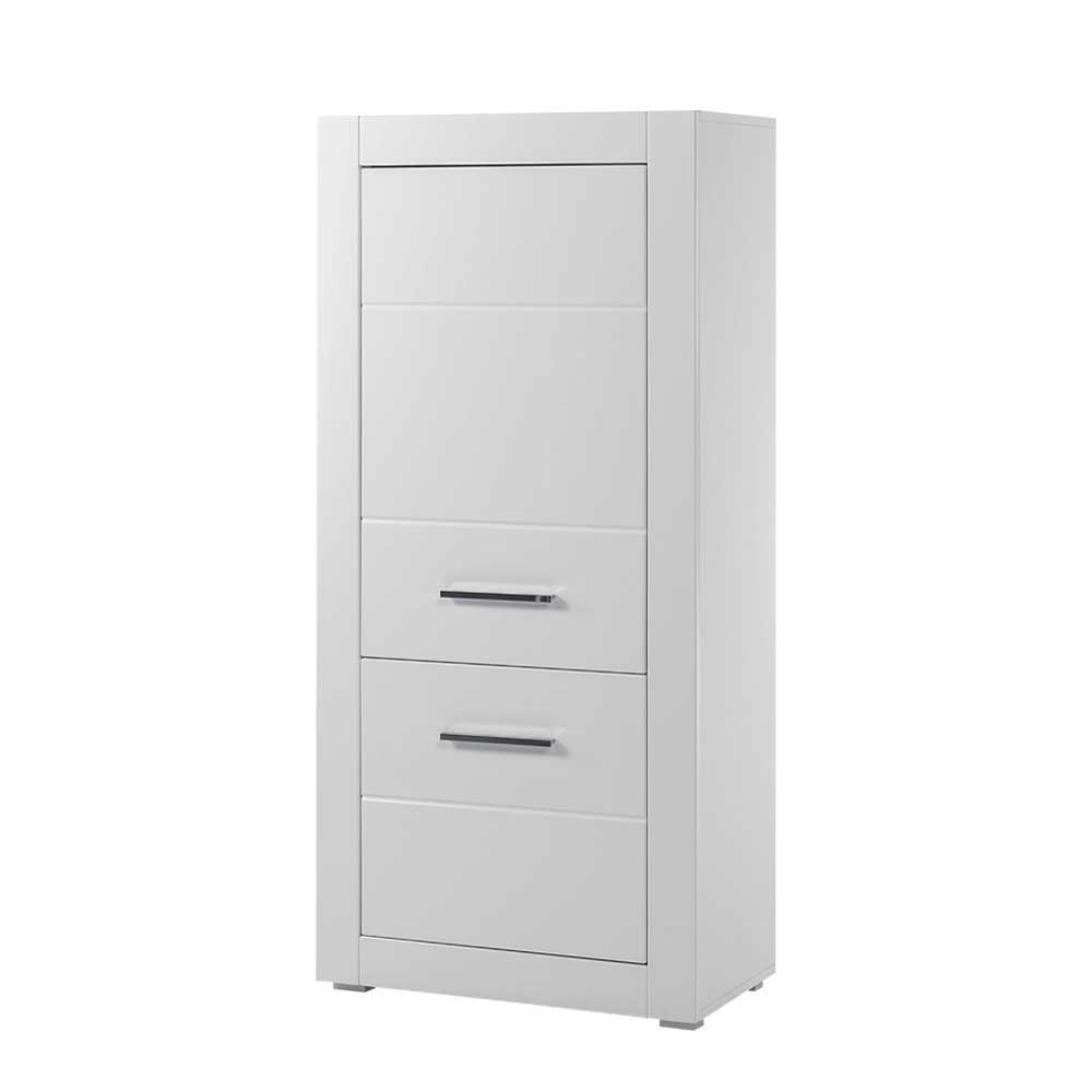 Moderne Wohnkombination in Hochglanz Weiß Yulis 315cm breit (vierteilig)