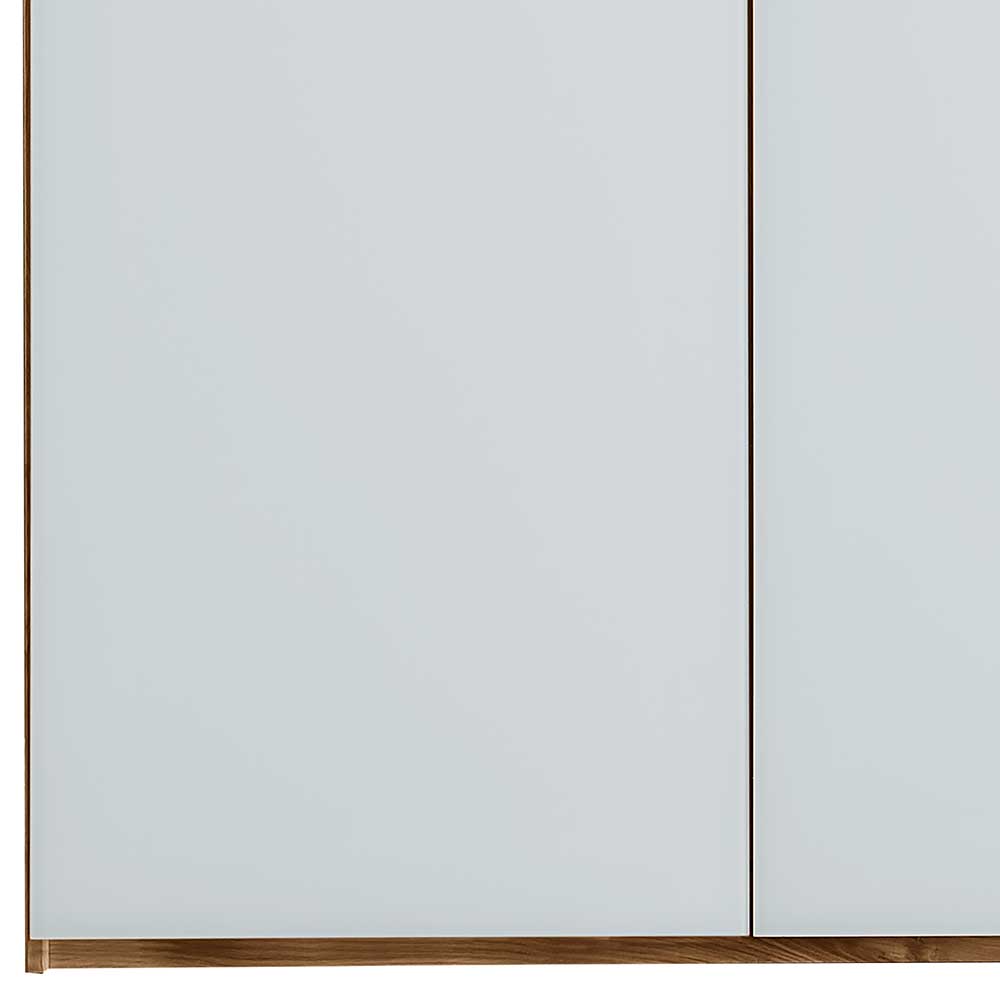 5-türiger Kleiderschrank aus Wildeiche & Weißglas - Mangaly