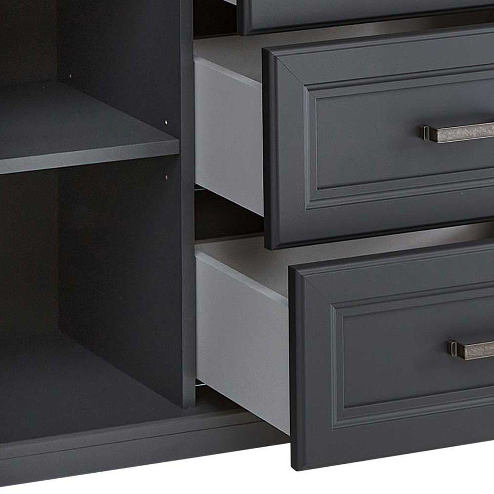 Hohes Sideboard in Dunkelgrau & Eiche - Joe