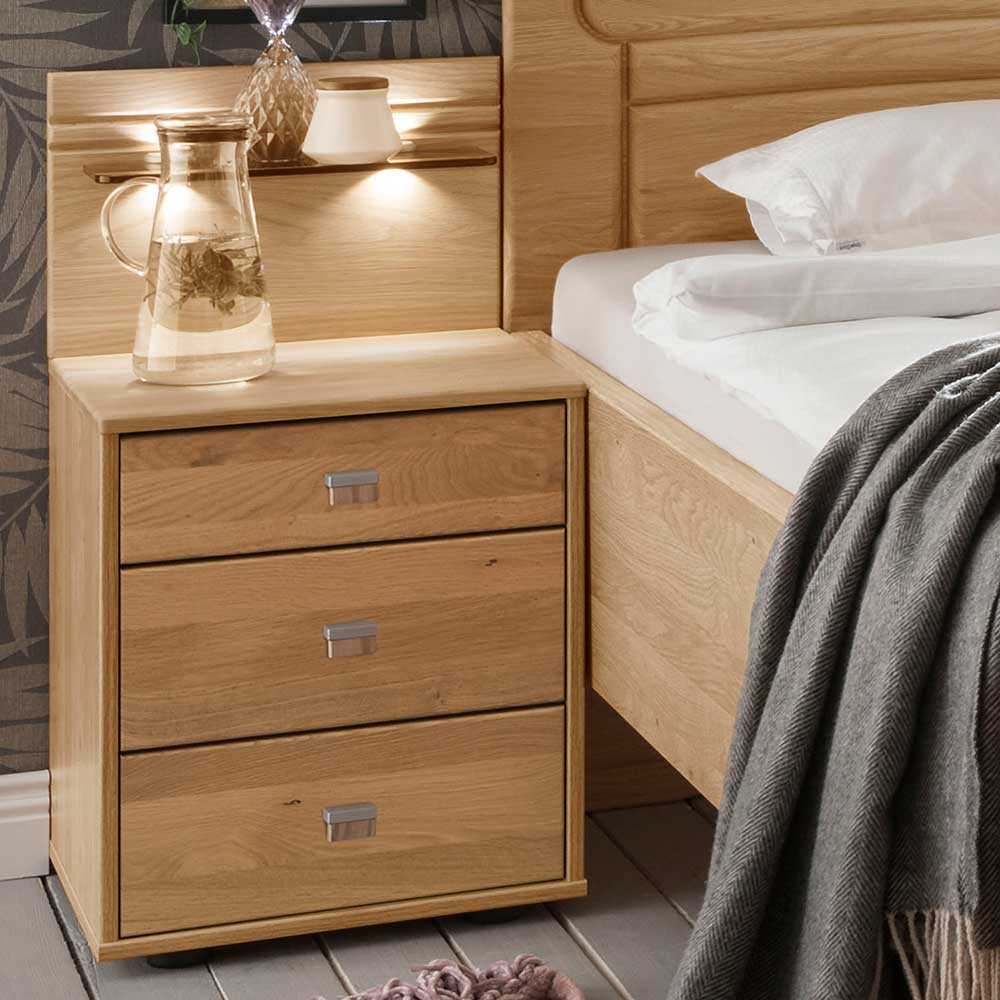 Singlebett & Nachtkommode Kombi Set - Emdsiva (zweiteilig)