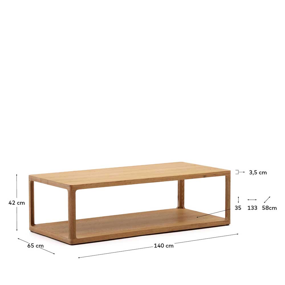 Design Couchtisch in Eiche teilmassiv - Mercana