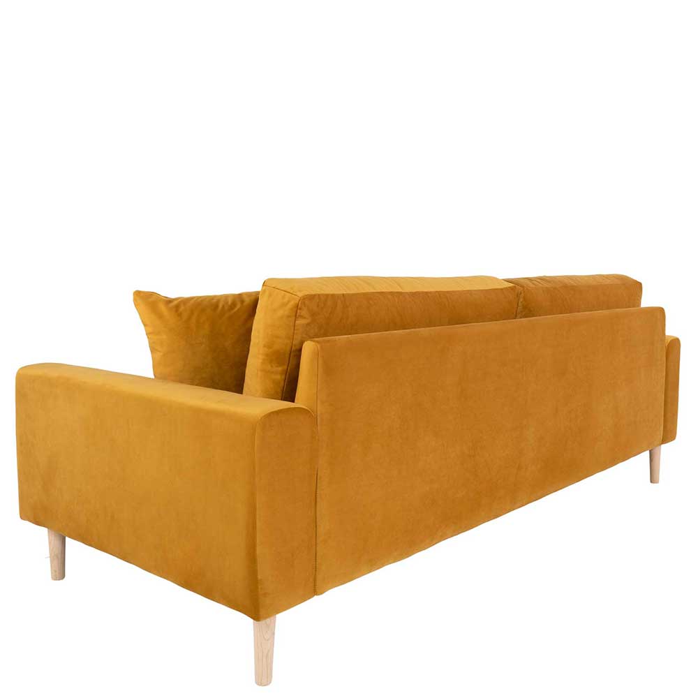 Skandi Dreisitzer Sofa in Gelb & Natur - Agata