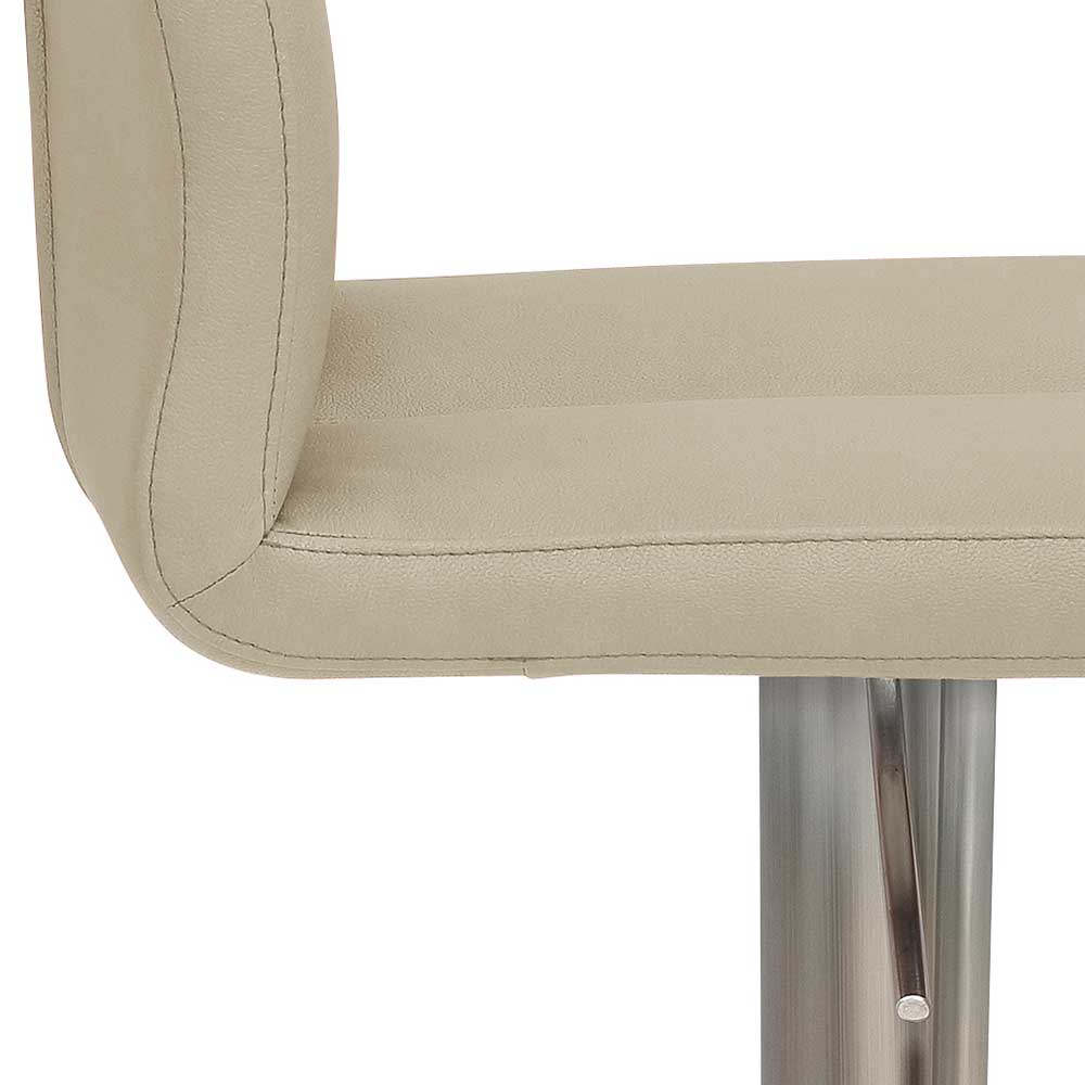 Barhocker mit Rückenlehne in Taupe - drehbar - Iljana