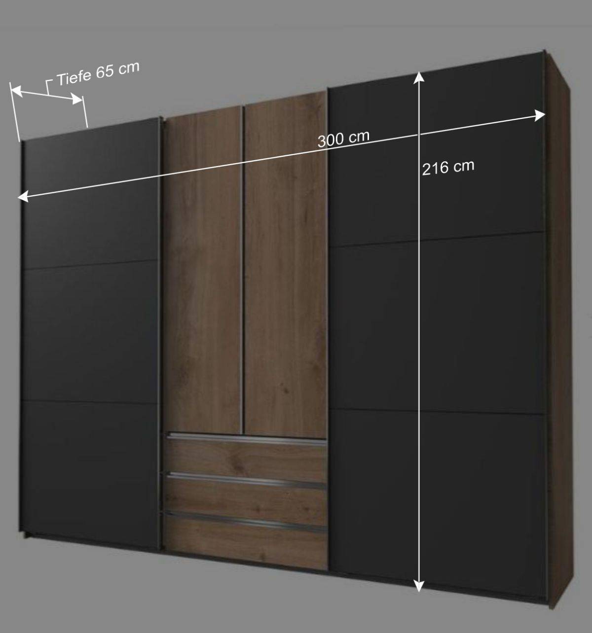 Kombi-Kleiderschrank in moderner Optik - Hectos