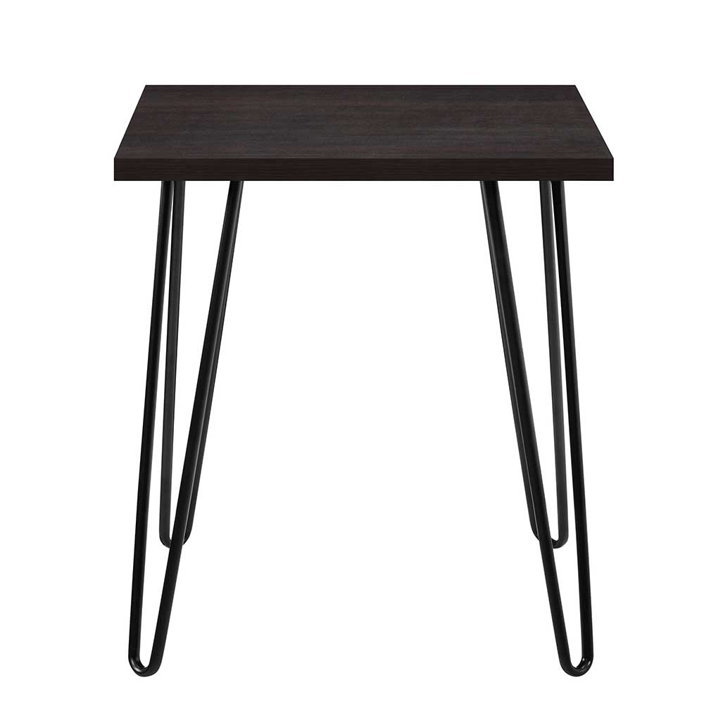 Retrodesign Beistelltisch in Eiche Optik Dunkelbraun - Braving