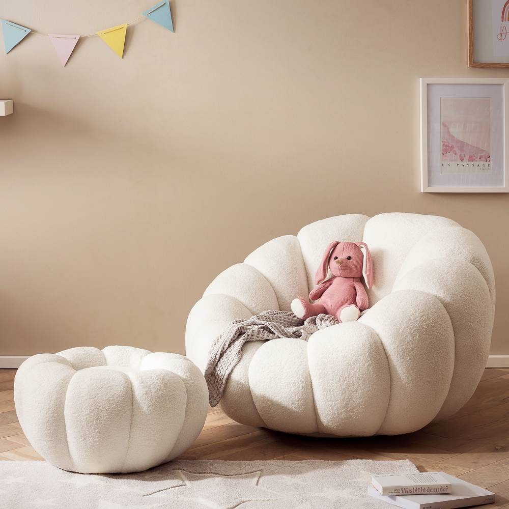 Design Sessel mit Hocker Set - Zyrano (zweiteilig)