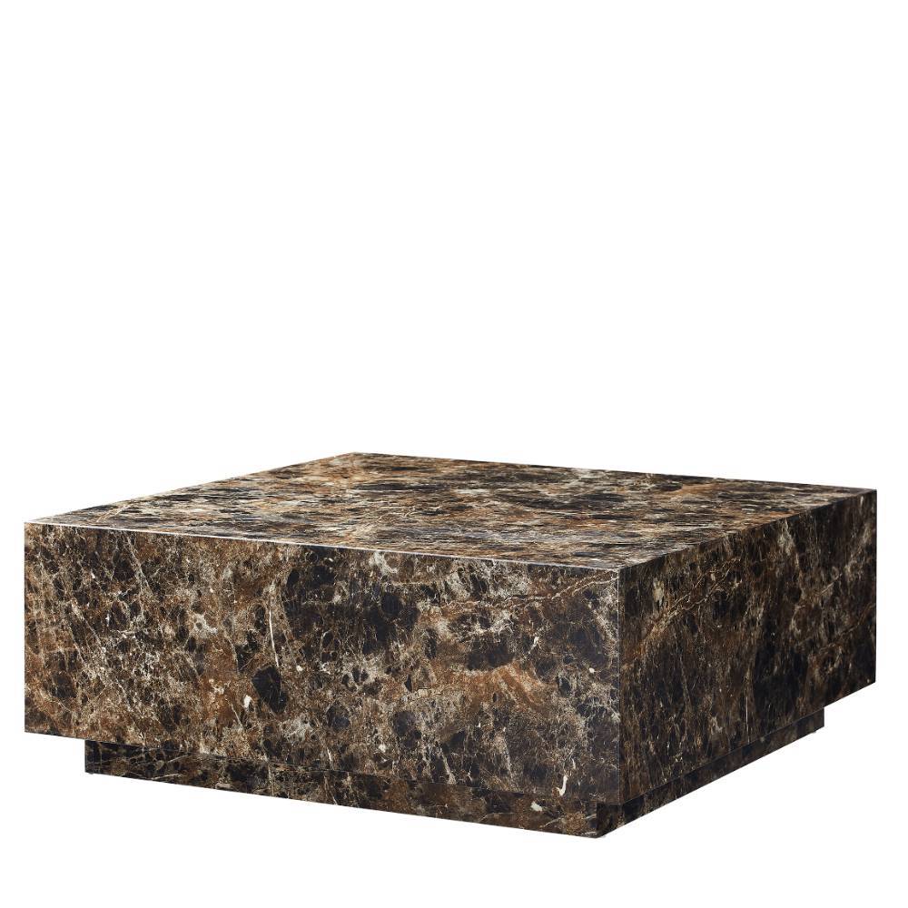 Eleganter quadratischer Wohnzimmertisch in edler brauner Marmoroptik – Merandes