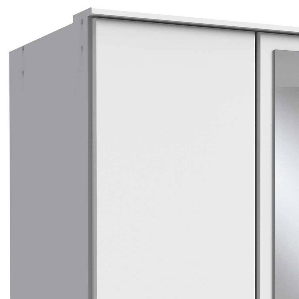 Weißer Schlafzimmer Kleiderschrank mit Spiegel - Cador